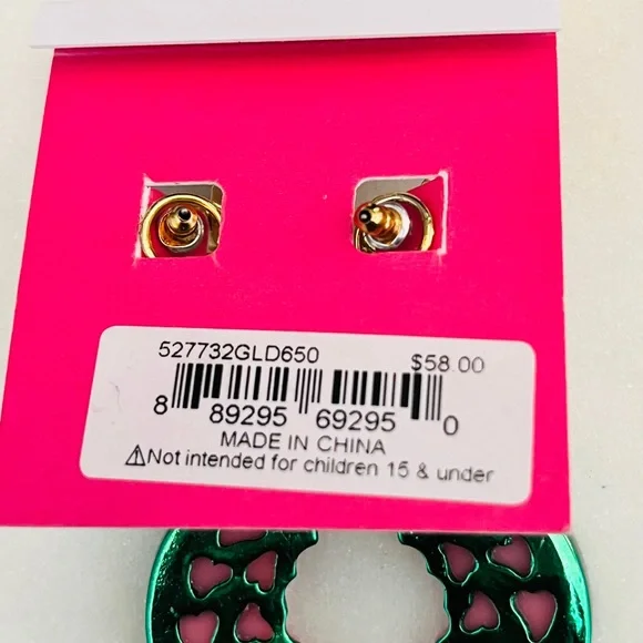 Betsey Johnson Faux Stones & Crystals Backyard Watermelon Drop Earrings (NWT) - Picture 6 of 9